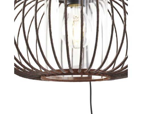 Dekorative Hängelampe mit Lampenschirm aus Metalldraht und Glaskolben