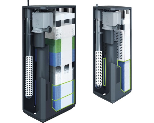 Innenfilter für Aquarien mit verschiedenen Filtermedien