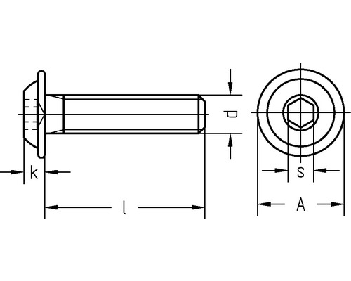 Halbrundkopfschraube m. Innensechskant ISO 7380-2 M8x40 mm