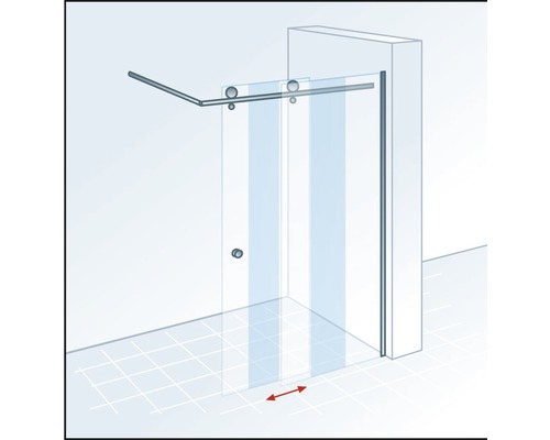 Duschkabine mit Schiebetür aus Glas