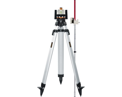 Rotationslaser mit Stativ und Messlatte