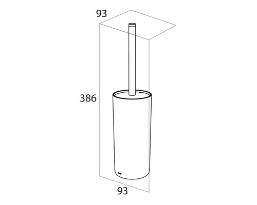 Technische Zeichnung einer WC-Garnitur mit Maßen