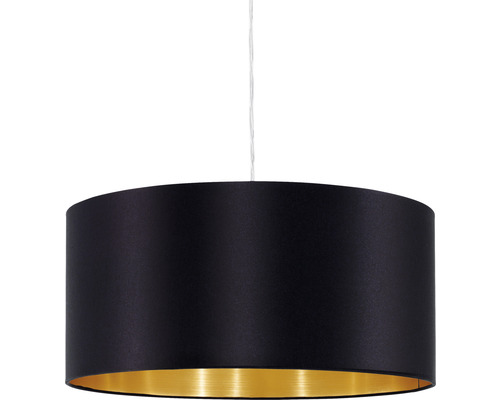 Schwarze Pendelleuchte mit goldenem Innenraum