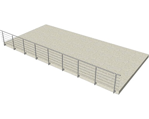 Edelstahlgeländer auf Betonoberfläche