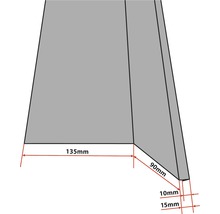 PRECIT Schürze für Mansarden außen Big Stone Tiefschwarz RAL 9005 2000 x 135 x 90 mm-thumb-1