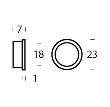 Nylonring 20-18 mm weiß zur Montage für Türdrücker schwarz 10 Stück