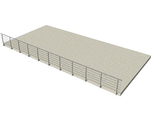 Terrasse mit Geländer aus Metall