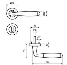 Rosettengarnitur Solid 8 edelstahl/poliert/satiniert WC für Bad + WC Türen-thumb-1