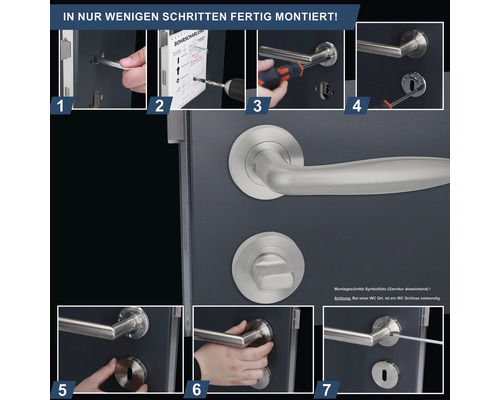 Schritte zur Montage einer Türgarnitur