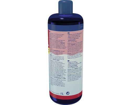 Algenbekämpfungsmittel in einer blauen Flasche, 1 Liter Inhalt