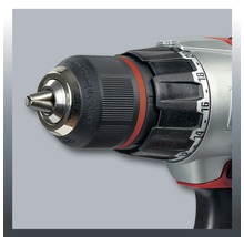 Detailansicht des Bohrfutter einer Bohrmaschine.