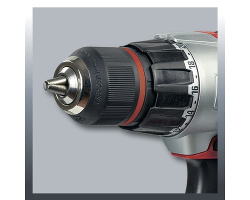 Detailansicht des Bohrfutter einer Bohrmaschine.