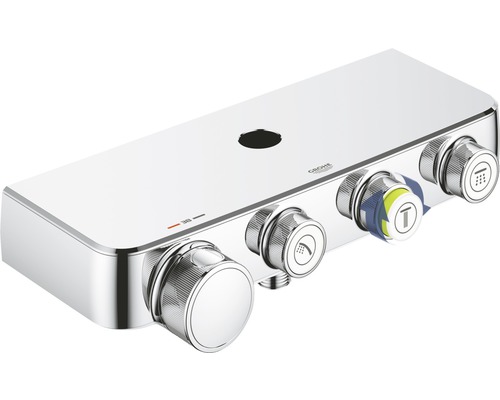 Grohe Duscharmatur mit vier Drehreglern zur Steuerung von Wasserfluss und Temperatur