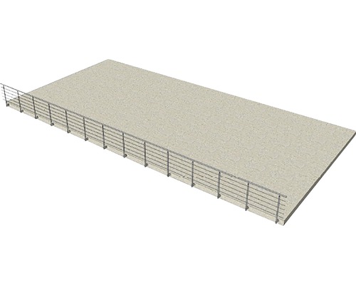 Illustration einer Terrasse mit Geländer.