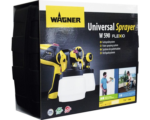 Verpackung des Wagner Universal Sprayer W 590 FLEXIO Farbsprühsystems