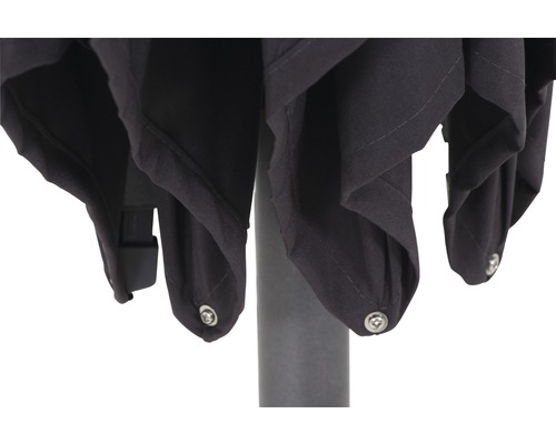 Detailaufnahme eines Sonnenschirms mit Verschlussknöpfen