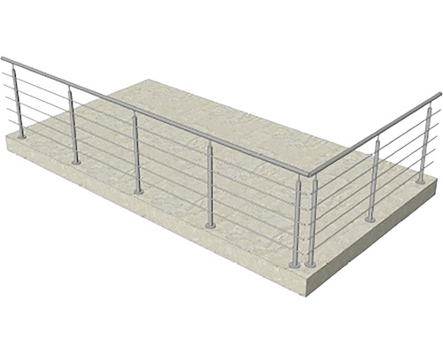 Edelstahlgeländer auf Betonuntergrund