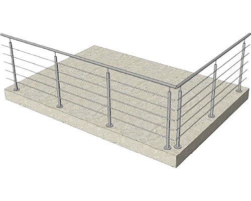 Edelstahlgeländer mit horizontalen Streben auf einer Terrasse