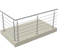 Geländer mit Edelstahlseilen auf einer Betonfläche