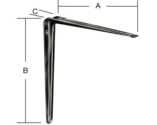 Winkelkonsole mit Maßangaben A, B und C