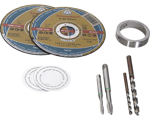 Kronenflex Trennscheiben, Metallring, Gewindebohrer und Spiralbohrer