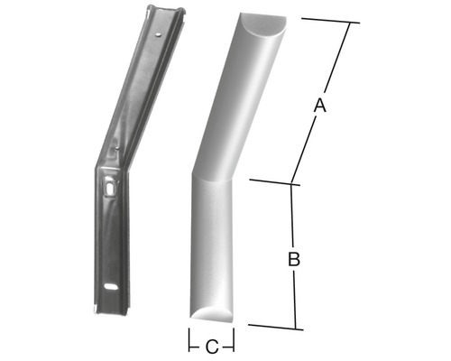 Metallwinkel mit Maßangaben