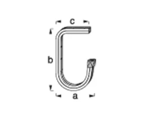 Abbildung einer Rohrschelle mit Maßangaben a, b und c.