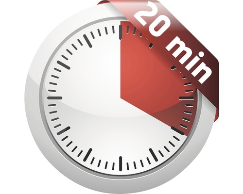 Symbol für eine Bearbeitungszeit von 20 Minuten