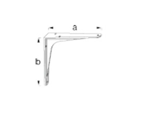 Technische Zeichnung einer Winkelkonsole mit Maßangaben a und b.