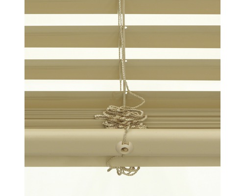 Detailaufnahme einer Jalousie mit Zugschnur und Bedienkugel