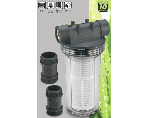 Hauswasserfilter mit zwei Anschlussstutzen und Garantie