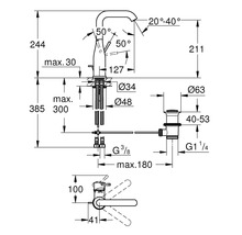 GROHE Waschtischarmatur ESSENCE supersteel matt 32628DC1