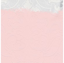 Tapete mit floralem Muster, teilweise in Rosa überstrichen