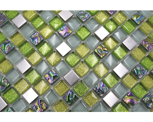 Mosaikfliesenmuster mit Glas-, Glitzer- und Metallelementen