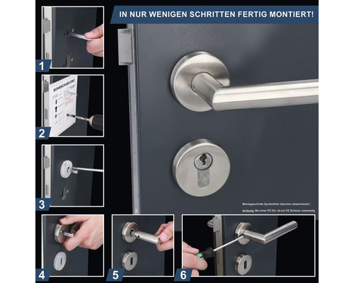 Rosettengarnitur Moskau II edelstahl/satiniert PZ mit 2x | HORNBACH