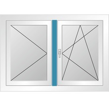 Kunststofffenster 2-flg.mit Stulppfosten ARON Basic weiß 1500x1450 mm-thumb-3