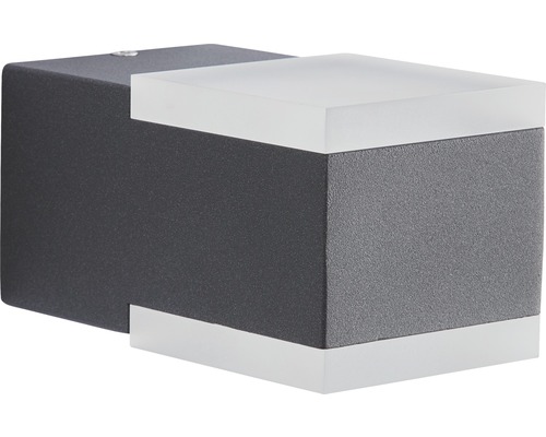 Kubische Wandleuchte aus Aluminium und Kunststoff