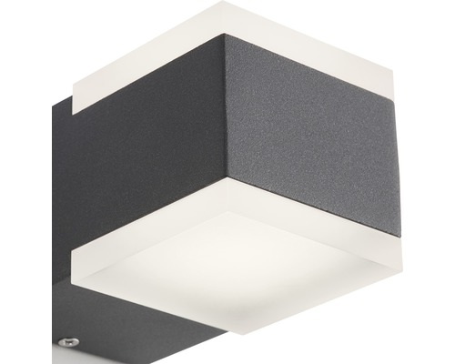 Quadratische Außenwandleuchte mit LED-Beleuchtung