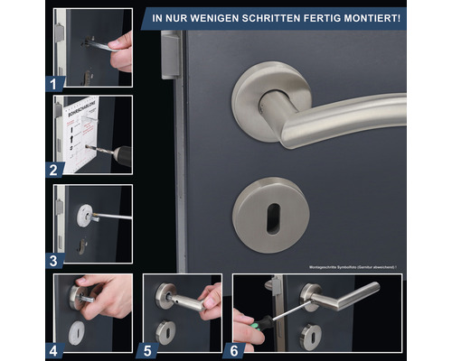 Montage einer Türgarnitur in sechs Schritten