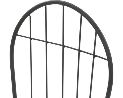 Detailansicht der Rückenlehne eines Stuhls aus Metall