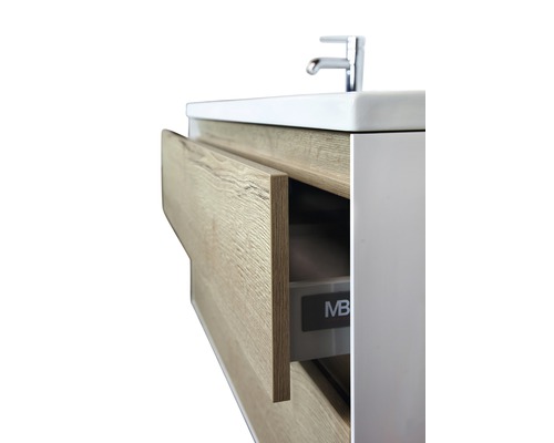 Waschtischunterschrank mit Schublade und Aufsatzwaschbecken