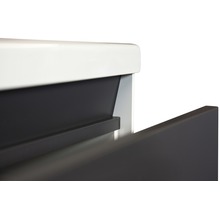 Badmöbel-Set Sanox Evora BxHxT 81 x 170 x 45,5 cm Frontfarbe anthrazit matt mit Waschtisch Keramik weiß und Waschtischunterschrank Waschtisch Spiegel mit LED-Beleuchtung-thumb-9