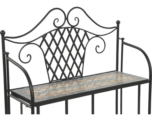 Gartenbank aus Metall mit Mosaikmuster