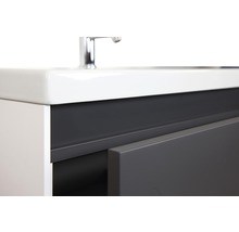 Badmöbel-Set Sanox Evora BxHxT 81 x 170 x 45,5 cm Frontfarbe anthrazit matt mit Waschtisch Keramik weiß und Waschtischunterschrank Waschtisch Spiegel mit LED-Beleuchtung-thumb-5