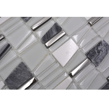 Mosaikfliese aus Glas, Marmor und Metall