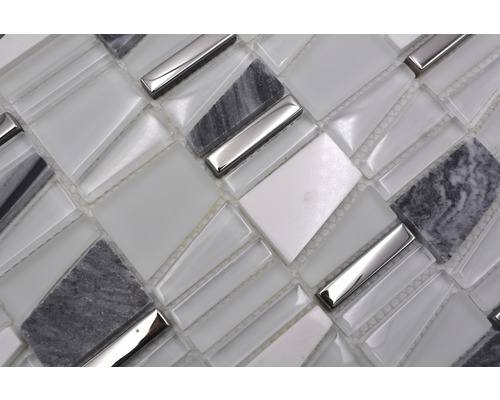 Mosaikfliese aus Glas, Marmor und Metall