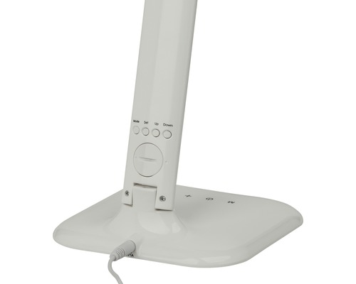 Weiße LED-Tischleuchte mit Bedienelementen