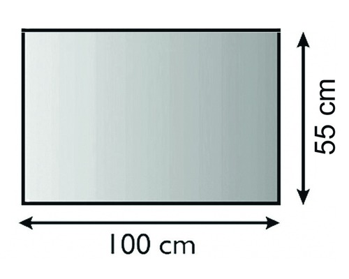 Rechteckiger Spiegel mit den Maßen 100 mal 55 Zentimeter