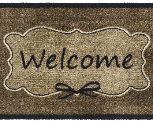 Fußmatte mit Willkommensgruß und Schleifendesign