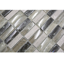 Glasmosaik mit Naturstein XIC S1252 mix graugrün 32,2x31 cm-thumb-3